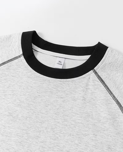 Men Solid Gray Cotton Crew Neck T-Shirt Set Breathable Knit Shorts Summer Casual Outfit 180g Plain Dyed - Product Image 5