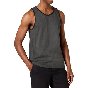 Oem Service Men's Tank Top Knitted Breathable Lightweight Customized Printing Polyester Cotton Gym Workout Yoga Fitness - Product Image 1