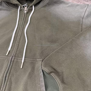 Sudadera con Capucha Extra Grande para Hombre, Estilo Desgastado por el Sol, Personalizada, de Algodón Grueso, con Estampado Vintage, Cierre de Cremallera y Lavado Ácido - Product Image 5