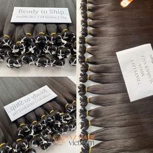 Disponible 20,22,24 pouces Double Dessiné Naturel Noir Droite Trame Bundle brut Vietnamien Cheveux Humains Prêt À Expédier - Product Image 3