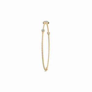 Bracelet chaîne en or jaune 18 carats avec diamants de laboratoire taillés au design tendance, bijoux fins pour femme, certifié IGI pour mariage - Product Image 2