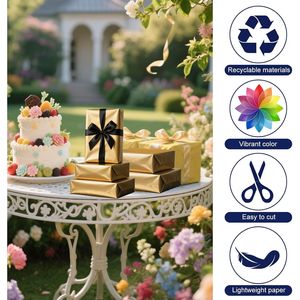 PLULON 60 Fogli di Carta Velina Dorata 14 X 20 Pollici per Confezioni Regalo, Imballaggi, Arte, Artigianato e Decorazioni per Feste - Product Image 1