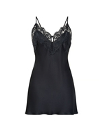 Özel ön artı boyutu yaz seksi kadın Nighty ipek saten balıkçı yaka Cami işlemeli nefes çevre dostu hızlı kuru