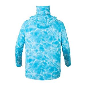 Sudadera con Capucha de Pesca de Manga Larga con Estampado de Agua Azul Unisex con Protección Anti-UV UPF 50 Estilo Pullover - Product Image 5