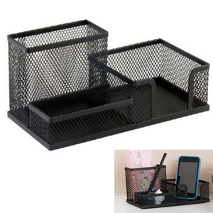 Sleek Silver Metal Pencil Holder Cup Desktop & <b>Drawer</b> Organizers - Product Image 4