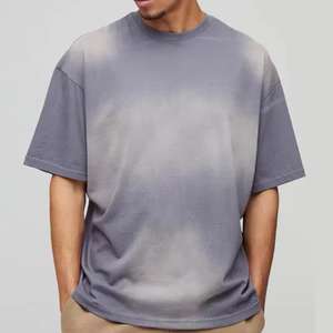 เสื้อยืดทรงหลวมแบบดรอปโชว์เดอร์ ล้างสีแบบแอซิดวอช เสื้อยืดแขนสั้นผ้าฝ้ายสำหรับฤดูร้อน - Product Image 1