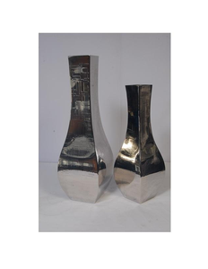 Florero de Aluminio de Diseño Moderno, Hecho a Mano, con Acabado Ecológico, Plateado, Centro de Mesa para Sala de Estar o Bodas - Product Image 5