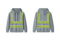 Sweat à capuche gris haute visibilité pour homme, respirant, séchage rapide, anti-rétrécissement, grande taille, avec bandes réfléchissantes, vêtement de travail de sécurité