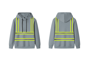 Sudadera con Capucha Personalizada para Hombre, Gris, de Alta Visibilidad, Transpirable, de Secado Rápido, Antiencogimiento, Talla Grande, con Rayas Reflectantes, Ropa de Trabajo de Seguridad, de Algodón - Product Image 2