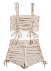 Collection de vêtements de détente et de lingerie pour femmes, printemps-été 2022, hauts en tricot décontractés à col rond 100% coton, ensemble jupe et pantalon, Bangladesh - Product Image 2