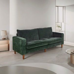 Divano Moderno in Velluto a Coste Verde, Monocolore, Multi-Persona per Soggiorno o Ufficio con Interfaccia USB Inclusa - Product Image 3