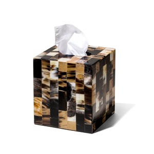 Boîte à mouchoirs de luxe en corne faite à la main |   Porte-mouchoirs décoratif haut de gamme pour la maison, l'hôtel et la salle de bain - Product Image 1
