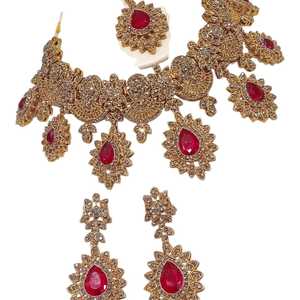 Designer Gold Plated Jewelry Fashion Jewelry <b>Sets</b> Luxury Zircon Necklace Earrings <b>Set</b> for Wedding and Partie - Product Image 1