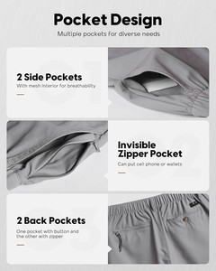 Shorts décontractés pour hommes en jersey tricoté, taille élastique avec cordon de serrage, tissu Spandex/Polyester, écologique, respirant, séchage rapide - Product Image 5