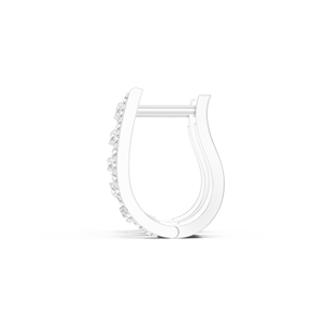 Pendientes de Aro Huggie de Oro Blanco de 10K para Mujer con Diamantes Cultivados en Laboratorio de Corte Brillante, Múltiples Hileras, Chapados en Rodio, 0.54ct, Color Diamante Blanco - Product Image 3