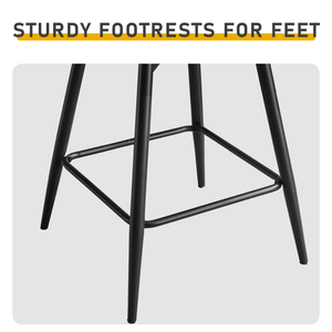 2 Pcs Brown PU Swivel Bar Stools with Bentwood Back Panel and Metal Legs Removable Backrest - Product Image 4