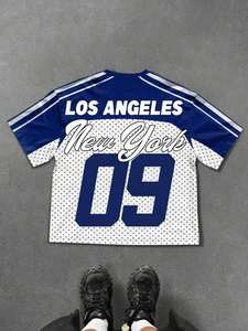 T-shirt de sport unisexe tendance en maille oversize avec imprimé graphique, style streetwear, fournisseur en gros personnalisé 2026 - Product Image 2