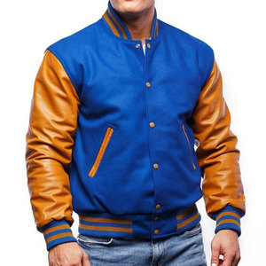Manufacturer Custom Embroidery Canvas Fleece Stand Collar Cartoon Print College Letterman Varsity Jacket <b>Men</b> Plus Size Winter - Product Image 1
