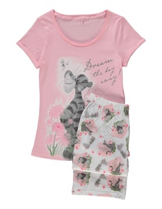 Conjunto de Pijama de Jersey para Mujer, Estampado Floral, Cintura Elástica, Largo, 100% Algodón Suave, para Primavera y Verano - Product Image 1