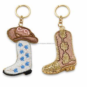 Beaded Embroidered Handmade Seed Beads Charm Custom Keyring Fruit <b>Rainbow</b> Butterfly Boot Pendant Bag Handbag Purse Snap - Product Image 3