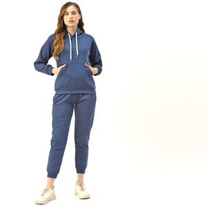 Survêtement de mode haut de gamme au design hip-hop, couleur unie, personnalisé, respirant, en coton biologique, coupe ample pour femme - Product Image 1