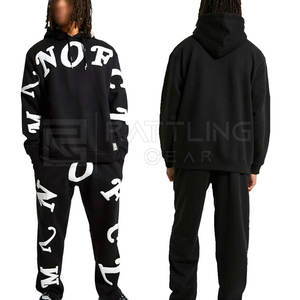 Haute qualité 100% coton décontracté à manches longues survêtement ensemble hiver polaire tissu avec Logo respirant bouffée impression conception en vente - Product Image 1