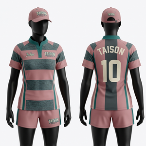 Uniforme de rugby pour femmes en polyester et élasthanne premium 180 GSM, tissu extensible respirant, marron marine, panneau vertical, sublimation personnalisée - Product Image 5