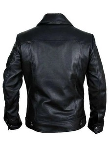 Chaqueta de Cuero Estilo Motero Retro Buster Slim Fit - Product Image 2