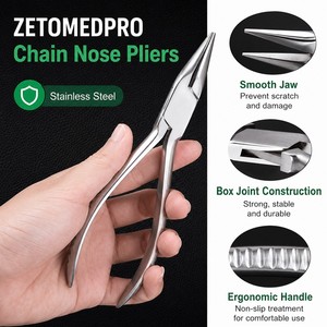Pince à bec effilé Snipe 130 mm en acier inoxydable INOX, outil de fabrication de bijoux ZetomedPro - Product Image 4