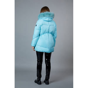Veste matelassée de haute qualité pour femmes, avec capuche en fourrure, veste matelassée brillante pour femmes, veste d'hiver rembourrée pour femmes - Product Image 2