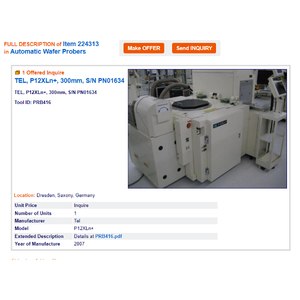 TEL P-12XLn+ MD2 - อุปกรณ์และอะไหล่เซมิคอนดักเตอร์ระดับโลกที่เชื่อถือได้ - Product Image 5