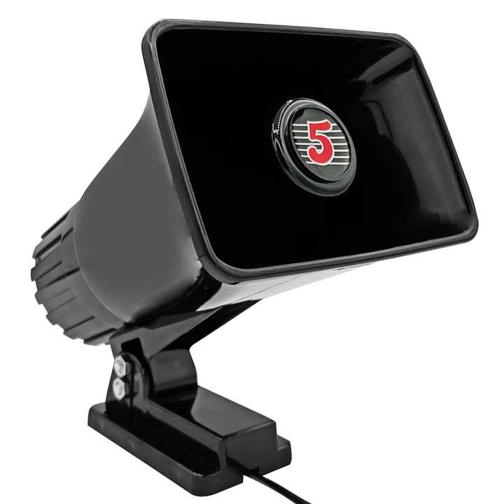 5-Core Indoor/Outdoor Portable PA Horn Speaker 6 X 4 Inch Loud Siren Adjustable Mounting Bracket Hardware 8 Ohms 50 Watts Max