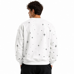 Sweat-shirt à col rond personnalisé pour homme, en coton lourd, imprimé et brodé, étiquette privée OEM ODM - Product Image 2
