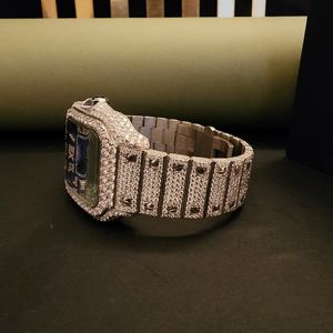 Montres de luxe à mouvement analogique ETA en acier inoxydable avec diamant moissanite carré de qualité supérieure - Style parfait au carrousel à quartz - Product Image 2