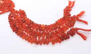 Cuentas de cornalina natural lisas en forma de lágrima de 6x9-7x11 mm, cuentas de cornalina en forma de lágrima, cuentas de cornalina en forma de gota para la fabricación de joyería, 8 pulgadas - Product Image 3