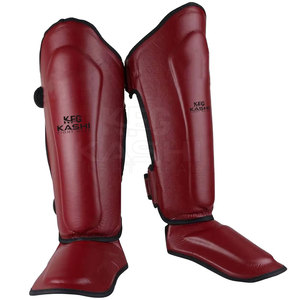 Protège-tibias légers en cuir PU avec mousse absorbante haute performance, surface respirante et sangles réglables pour le confort des boxeurs adultes - Product Image 1
