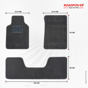 ROADPOWER (RP-MAT-032) พรมปูพื้นรถยนต์ 3 ชิ้น คุณภาพพรีเมียม ทนทาน ออกแบบให้ติดตั้งง่าย ผลิตจากพรมคุณภาพพรีเมียม พร้อมแผ่นเสริมส้นเท้า - Product Image 5