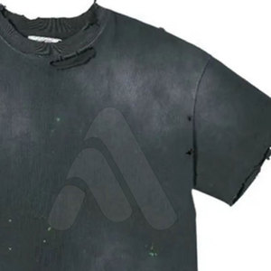 T-shirt Homme Personnalisé OEM Style Urbain Effet Vieilli Col Rond Qualité Supérieure Coupe Classique 100% Coton Séchage Rapide Écologique - Product Image 5