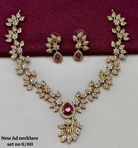 Gold Plated Flower Crystal <b>Necklace</b> Earring Set Women's Classic Wedding Jewelry Alloy Rhinestone Pear Cut Design - Product Image 5
