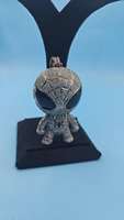 Colgante de Lujo para Hombre de Plata de Ley 925 Chapado en Oro con Moissanita VVS, Diseño de Mascarilla de Telaraña Estilo Hip Hop Bling de Spiderman de Dibujos Animados