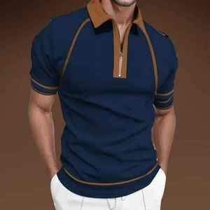 Men's <b>Classic</b> Polo Shirt Cotton Rich Material Comfortable Short Sleeve Smart Casual Lifestyle Clothing Direct Factory Supplier - Product Image 2