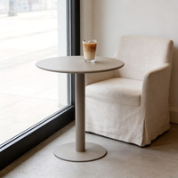 Juego de Mesa para Exterior XY, Mesa Redonda con Base de Pedestal para Restaurante, Cafetería, Bistro, Muebles de Comedor