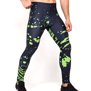 Leggings de compression mi-taille pour hommes, personnalisés, sans coutures, en Spandex et Polyester, extensibles dans les quatre sens, pour le yoga - Product Image 4