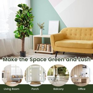 Albero Artificiale Decorativo di Ficus Lyrata con Vaso, 1,5 Metri - Product Image 6