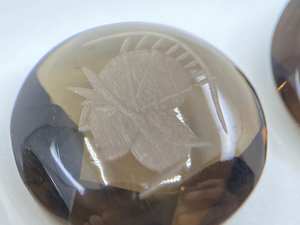 Quartz fumé, intaglio tête de romain, cabochon rond, pierres précieuses, tailles assorties de 12 mm à 30 mm, calibrées, lot pour la fabrication de bijoux - Product Image 6