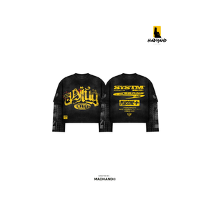 T-shirt à manches longues de la marque Black Yellow System |   Chemise graphique streetwear oversize |   Fabricant OEM de Marque Privée Personnalisée - Product Image 1