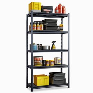 Scaffali da Garage Regolabili da 183 cm, 5 Ripiani, Capacità 2200 LBS, Organizzatori Metallici per Stoccaggio, Scaffalature Utilitarie per Magazzino - Product Image 4