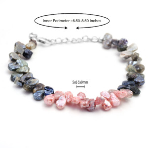 Handmade Unique Design Natural Tourmaline Hammered Pear <b>Classic</b> Fashionable Women's Anniversary Bracelet 925 Sterling Silver - Product Image 3