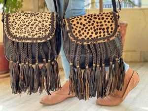 Sac à bandoulière en cuir pour femmes, pochette élégante à la mode, avec imprimé d'animaux, - Product Image 2