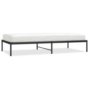 Cadre de lit simple rectangulaire en acier noir, structure métallique - Product Image 2